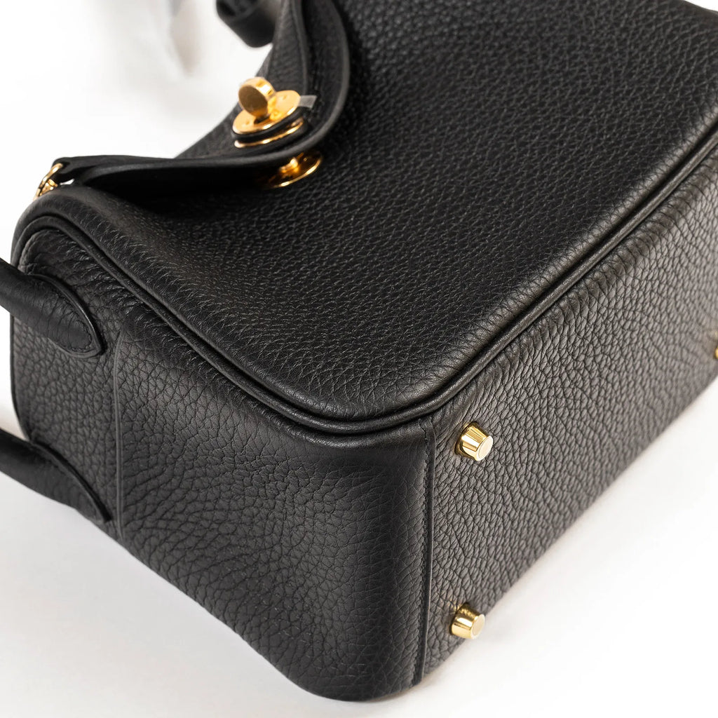 Hermès Mini Lindy II Black Clemence Palladium Hardware