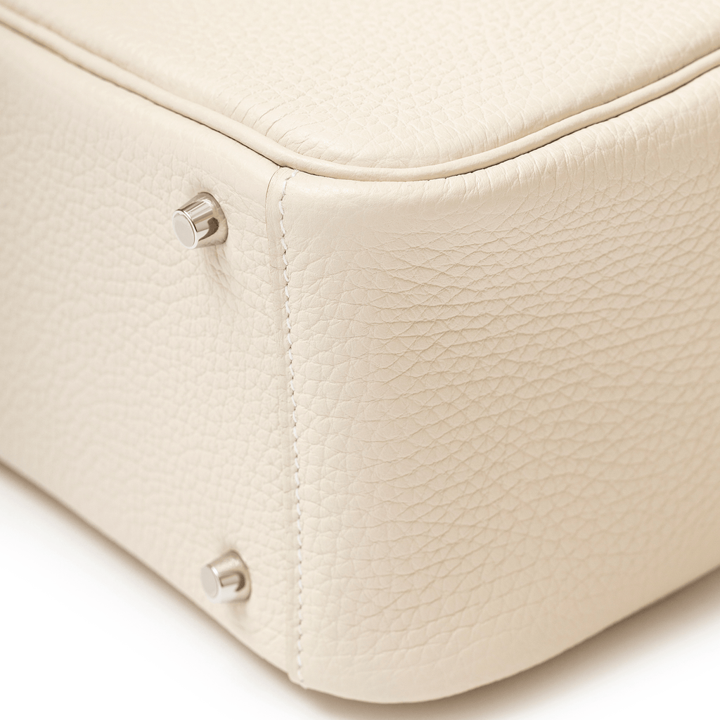 Hermès Mini Lindy II Craie Clemence Palladium Hardware