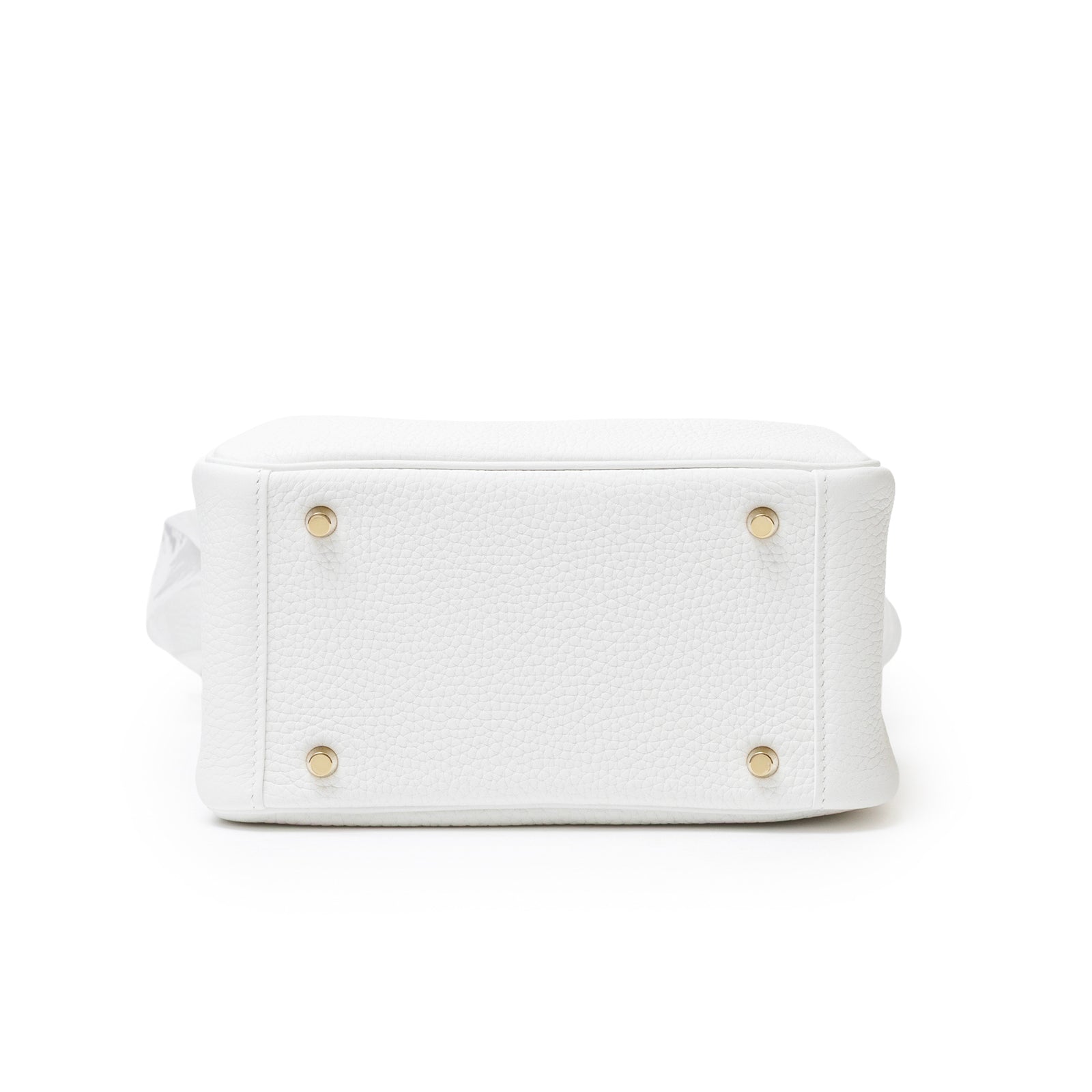Hermès Mini Lindy II New White Clemence Gold Hardware