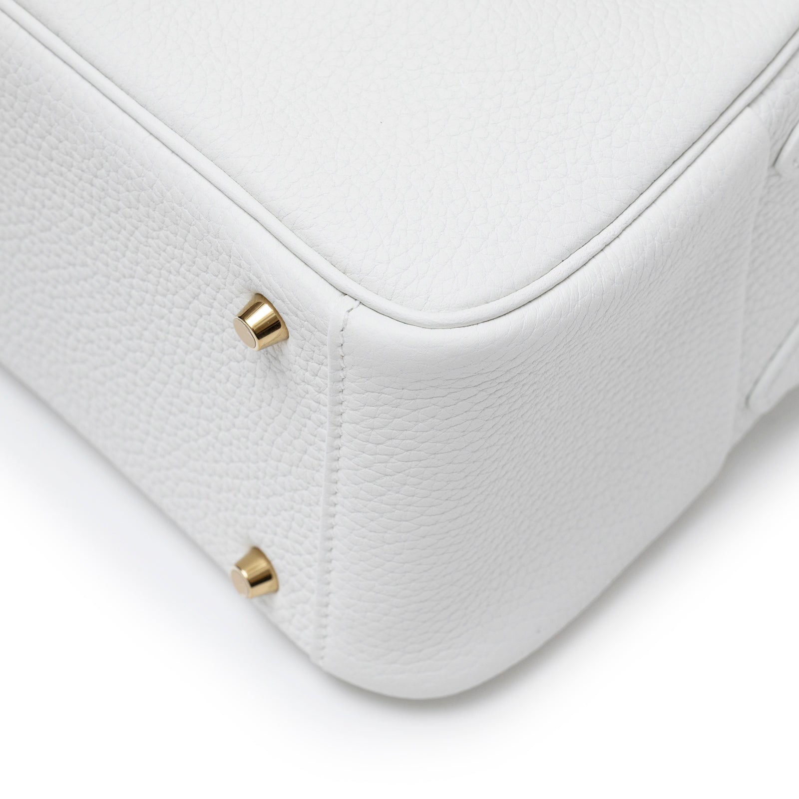 Hermès Mini Lindy II New White Clemence Gold Hardware