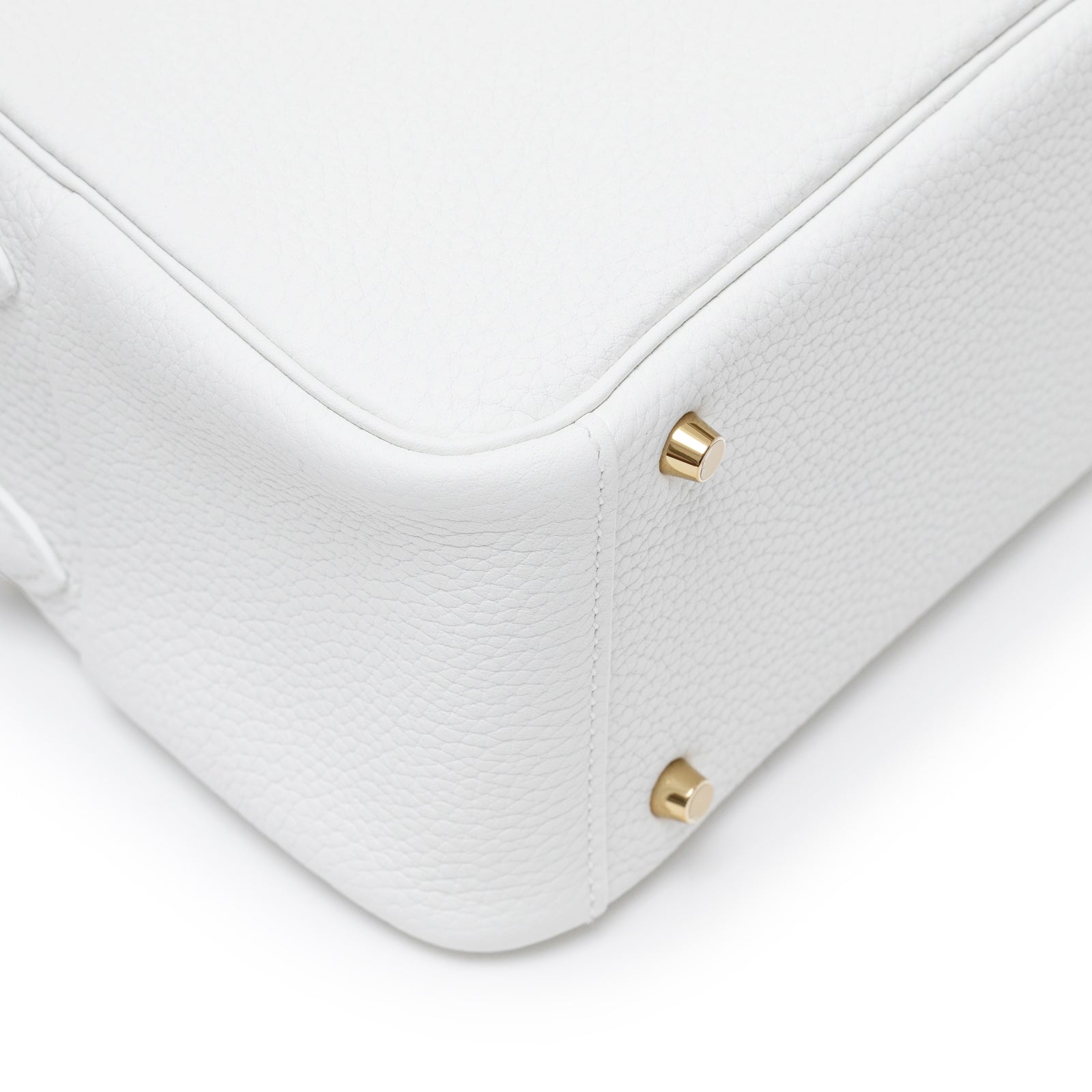 Hermès Mini Lindy II New White Clemence Gold Hardware