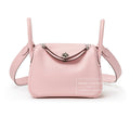 Hermès Mini Lindy II Rose Sakura Swift Palladium Hardware