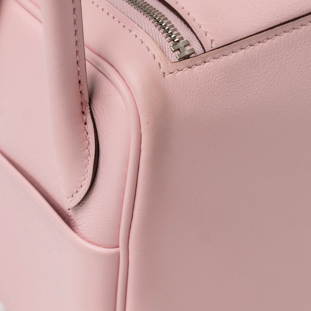 Hermès Mini Lindy II Rose Sakura Swift Palladium Hardware