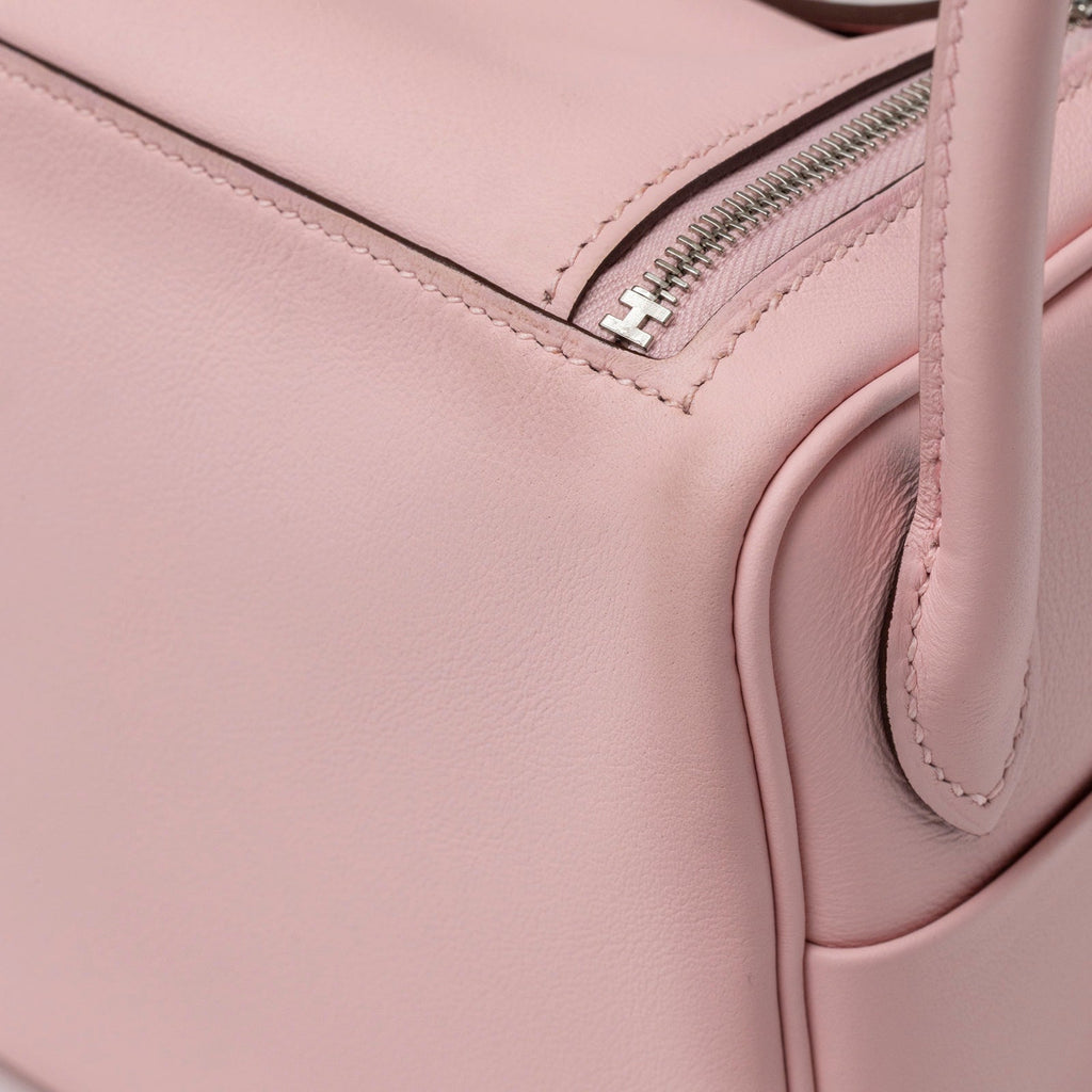 Hermès Mini Lindy II Rose Sakura Swift Palladium Hardware