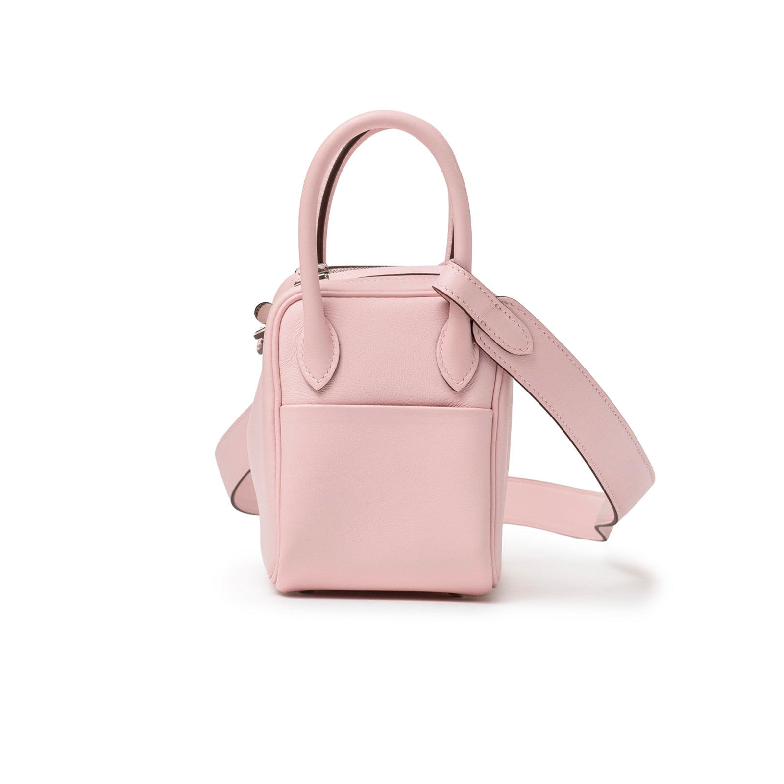 Hermès Mini Lindy II Rose Sakura Swift Palladium Hardware