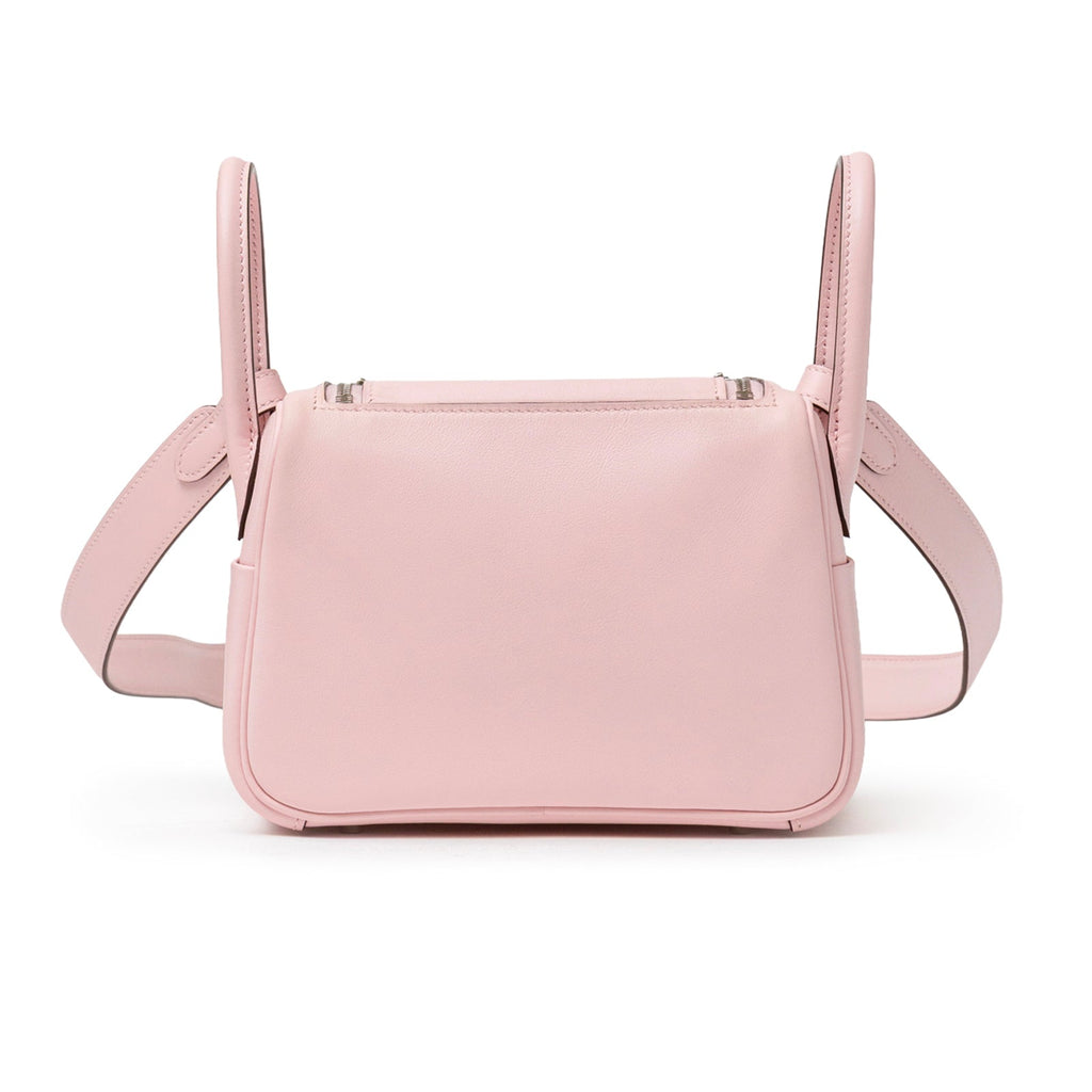 Hermès Mini Lindy II Rose Sakura Swift Palladium Hardware