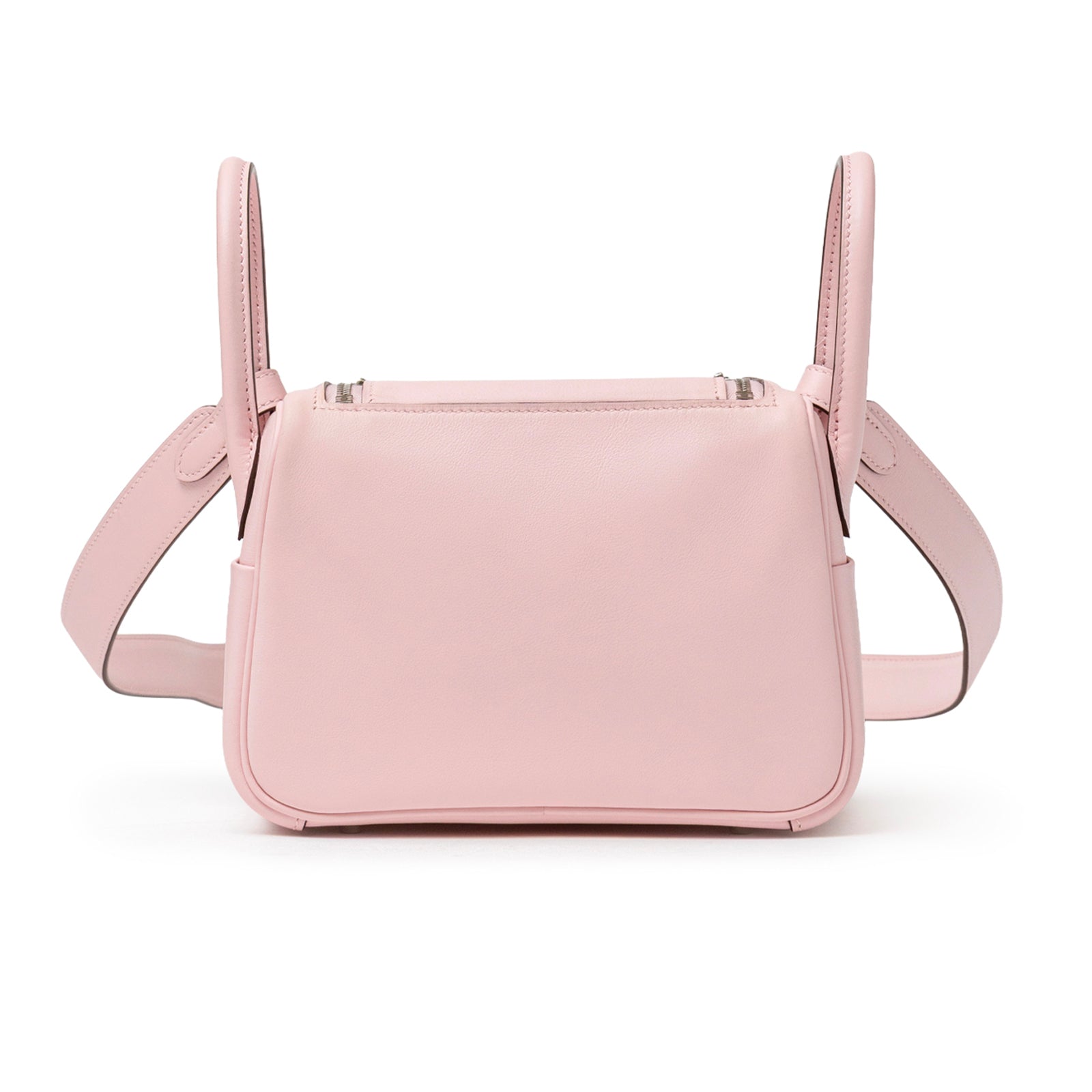 Hermès Mini Lindy II Rose Sakura Swift Palladium Hardware