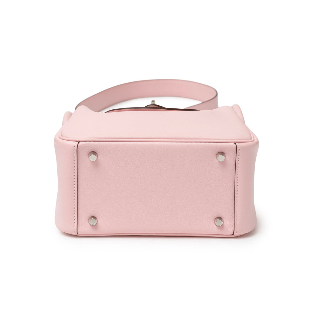 Hermès Mini Lindy II Rose Sakura Swift Palladium Hardware