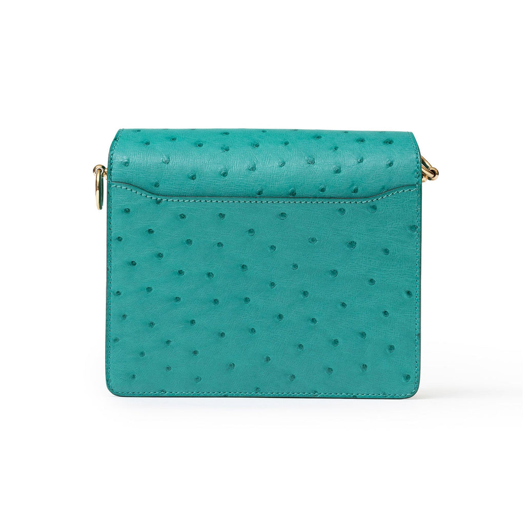 Hermès Mini Roulis Ostrich Vert Verone Permabrass Hardware