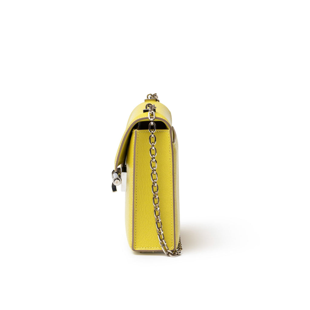 Hermès Mini Verrou Chaine Bag Lime Chevre Mysore Palladium Hardware