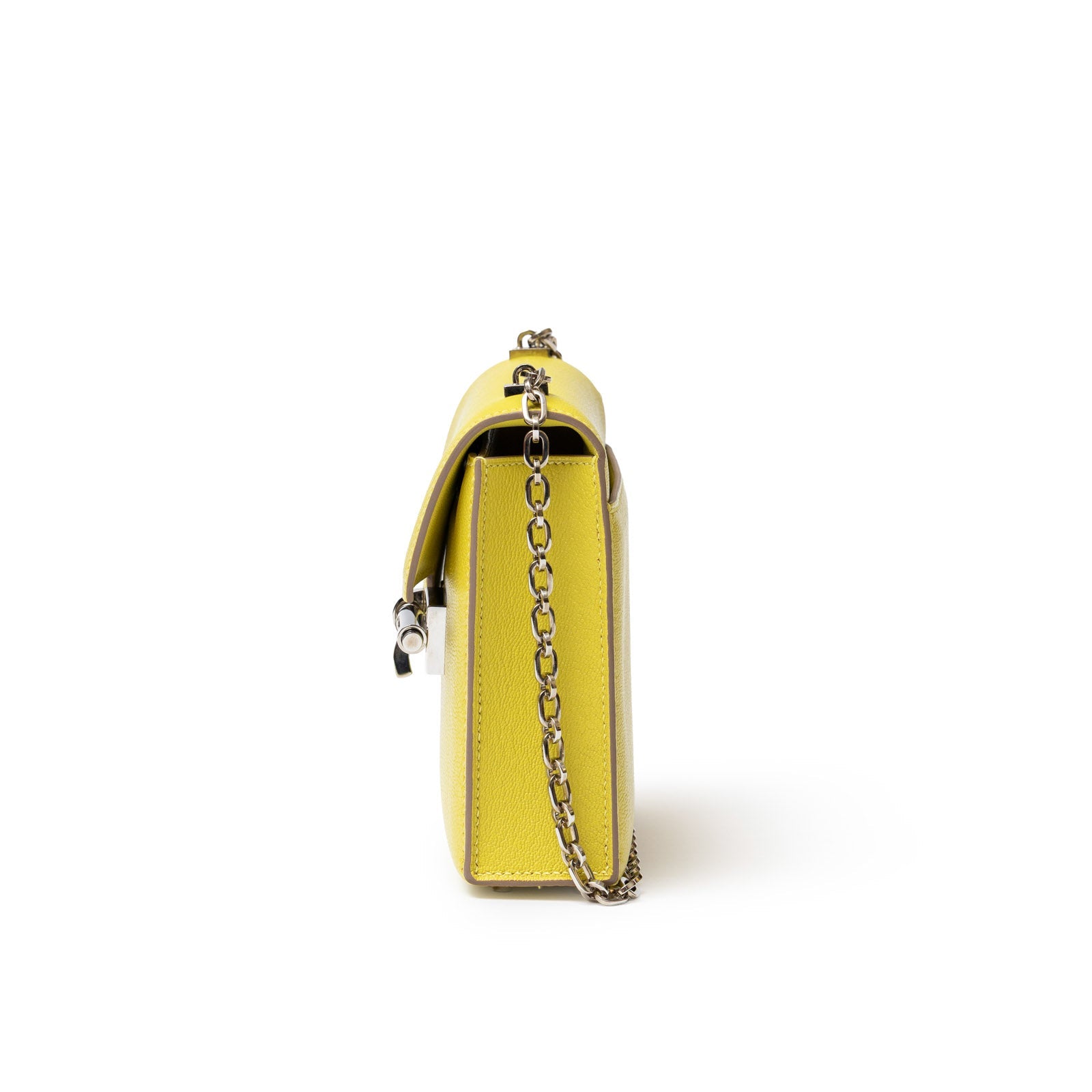 Hermès Mini Verrou Chaine Bag Lime Chevre Mysore Palladium Hardware