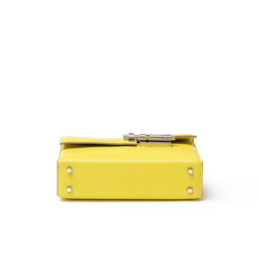 Hermès Mini Verrou Chaine Bag Lime Chevre Mysore Palladium Hardware