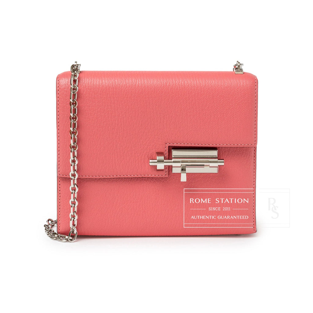 Hermès Mini Verrou Chaine Bag Rose Azalee Chevre Mysore Palladium Hardware