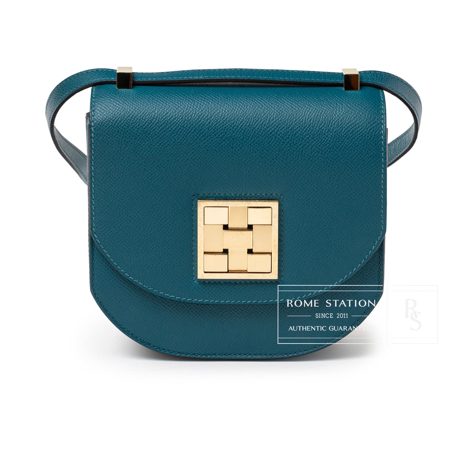 Hermès Mosaique Au 24-17 Vert Bosphore Epsom Permabrass Hardware