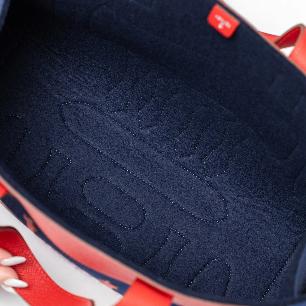 Hermès Petit H Decoupe Basse PM Skeleton Tote Rouge/Navy Epsom/Felt