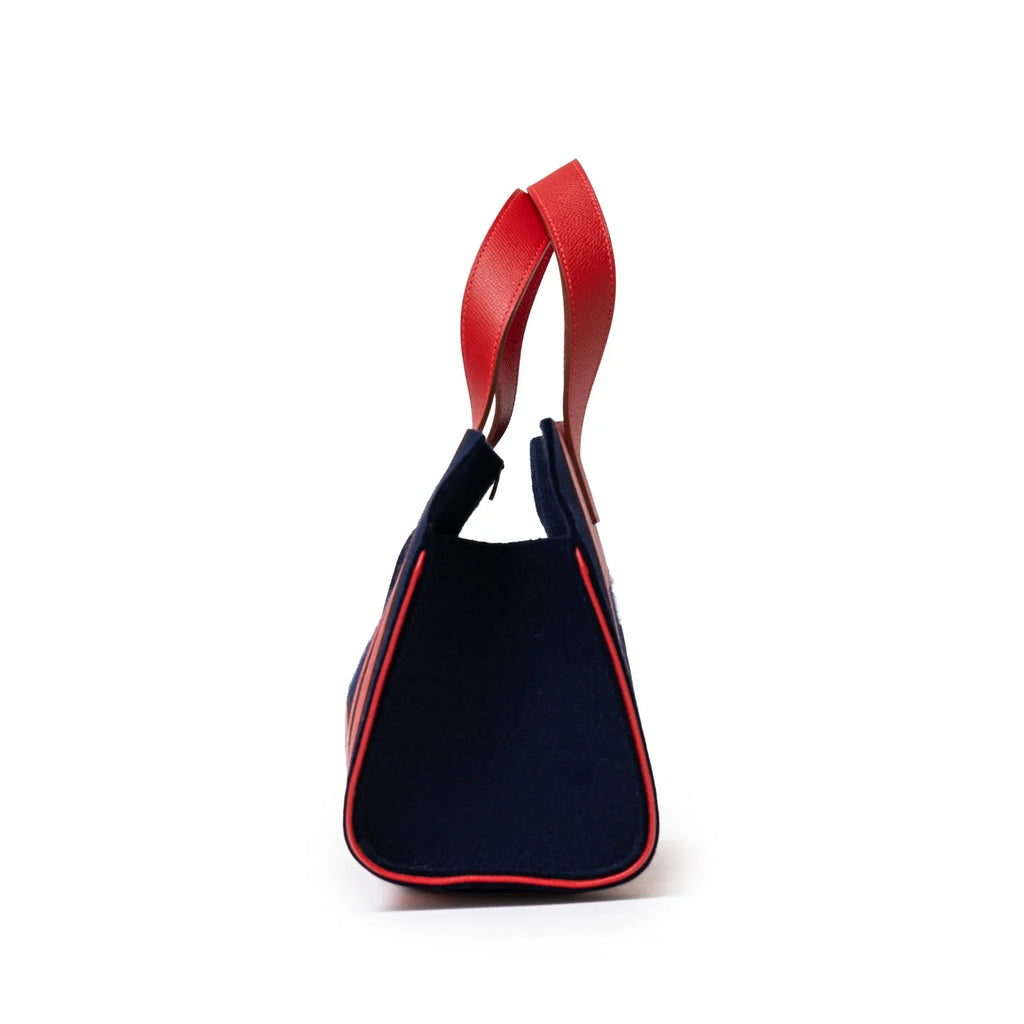 Hermès Petit H Decoupe Basse PM Skeleton Tote Rouge/Navy Epsom/Felt