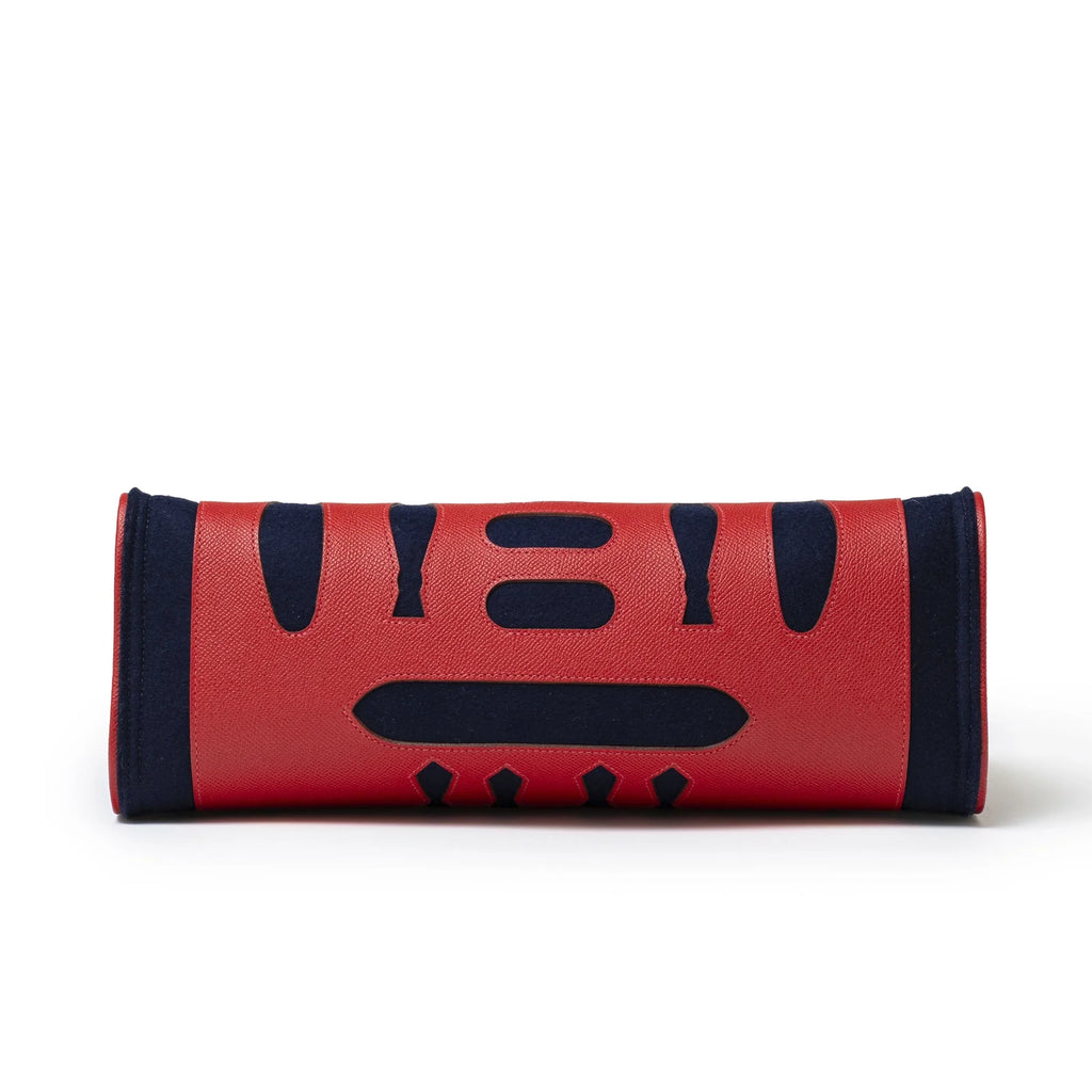 Hermès Petit H Decoupe Basse PM Skeleton Tote Rouge/Navy Epsom/Felt