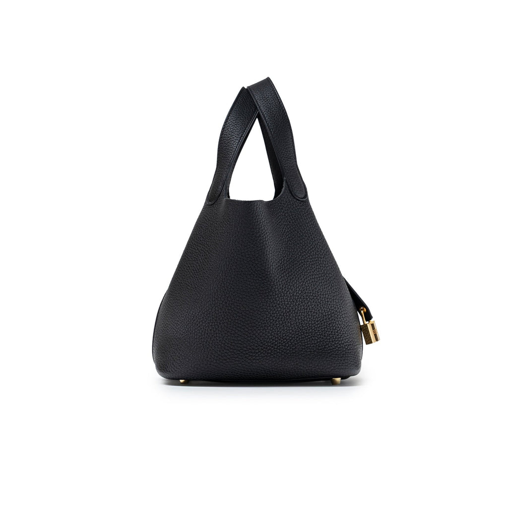 Hermès Picotin 18 Black Clemence Gold Hardware