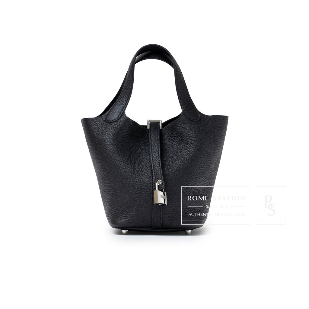 Hermès Picotin 18 Black Clemence Palladium Hardware