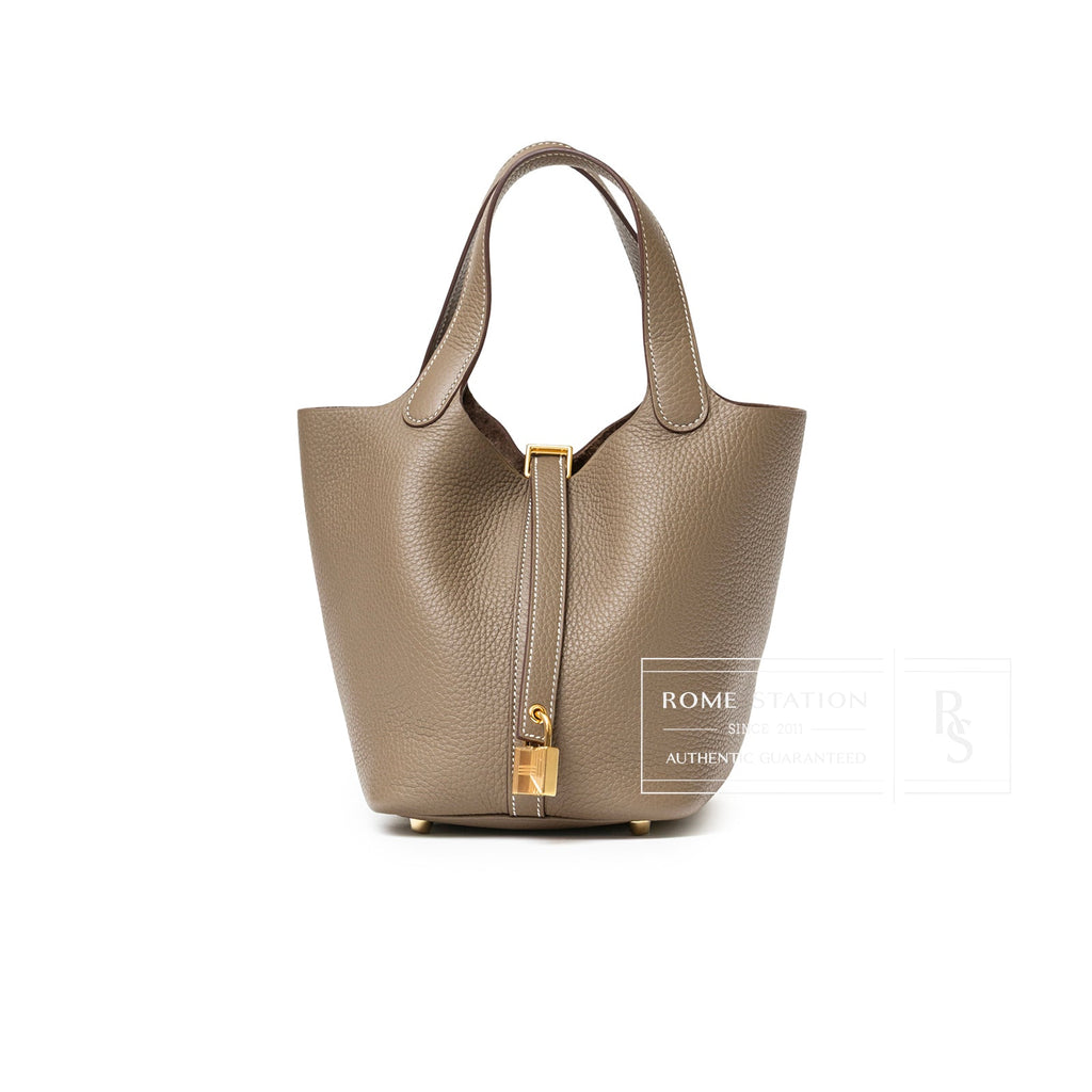 Hermès Picotin 18 Etoupe Clemence Gold Hardware