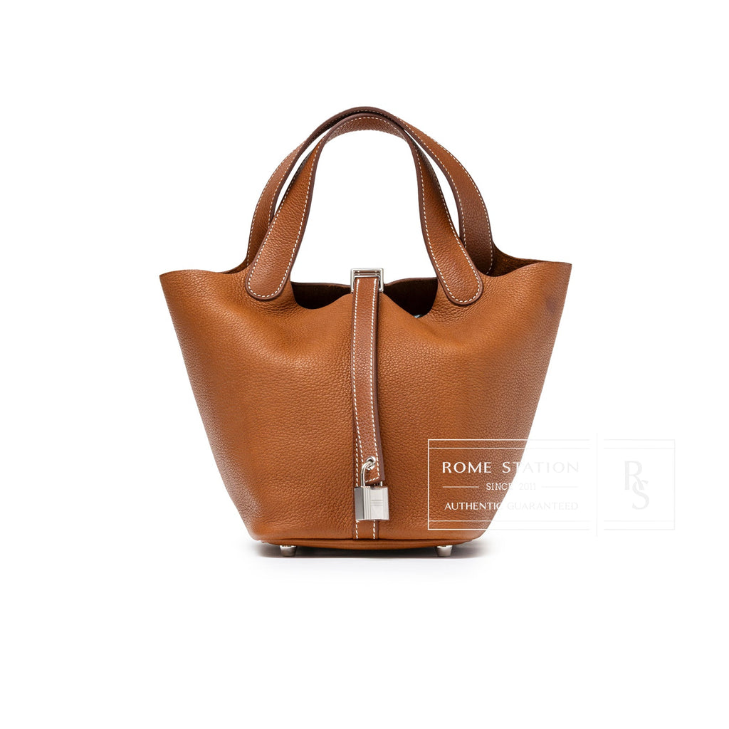 Hermès Picotin 18 Fauve Barenia Faubourg Palladium Hardware