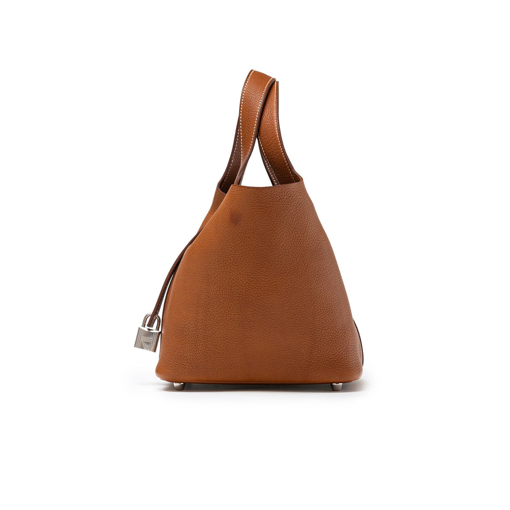 Hermès Picotin 18 Fauve Barenia Faubourg Palladium Hardware