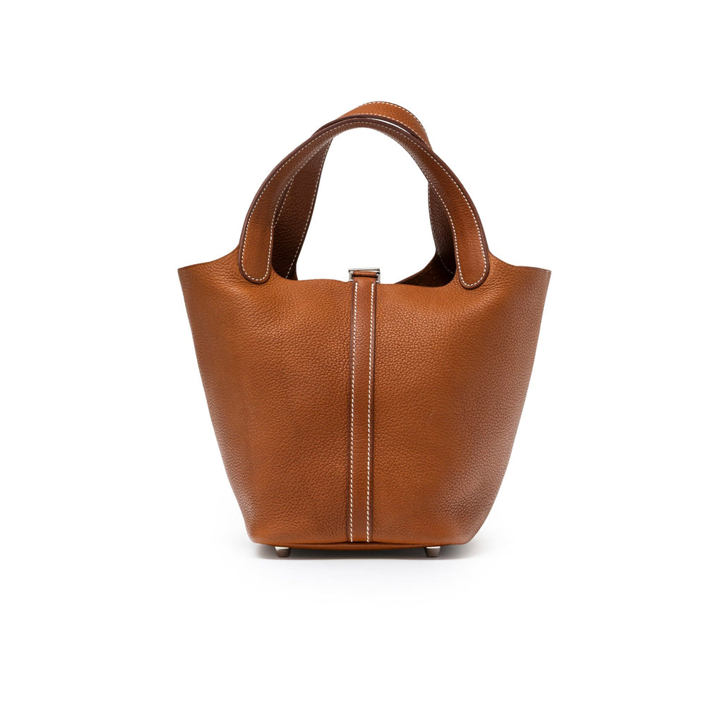 Hermès Picotin 18 Fauve Barenia Faubourg Palladium Hardware