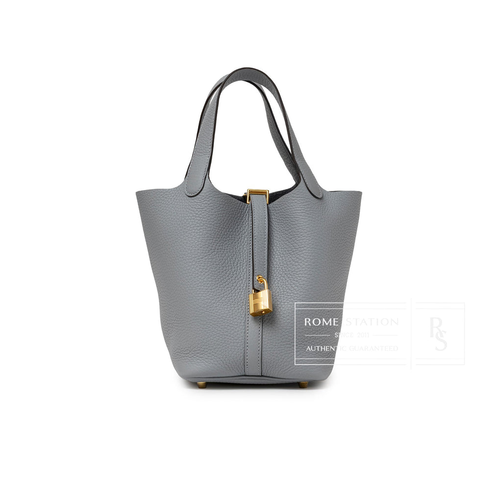 Hermès Picotin 18 Gris Pantin Clemence Gold Hardware