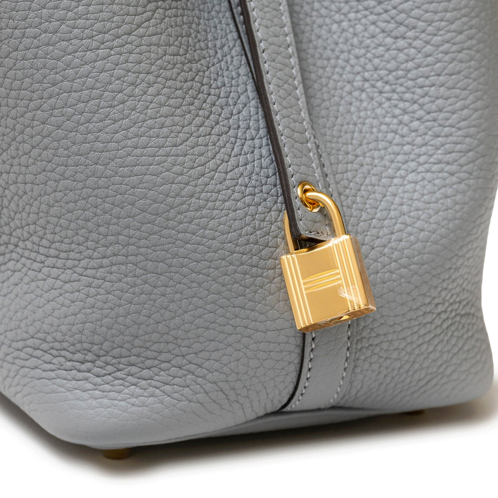 Hermès Picotin 18 Gris Pantin Clemence Gold Hardware