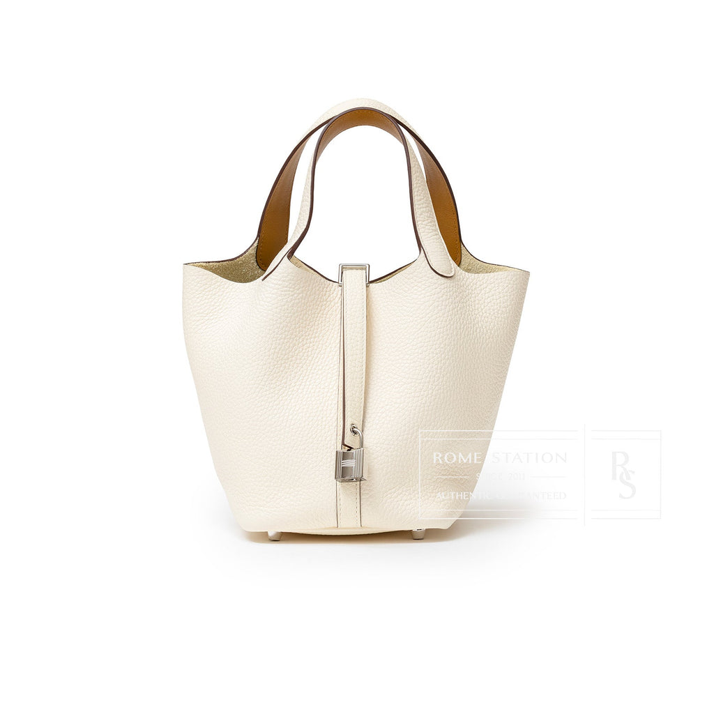 Hermès Picotin 18 Nata and Sesame Clemence/Swift Palladium Hardware