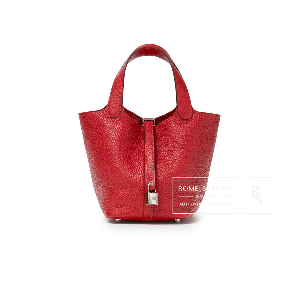 Hermès Picotin 18 Rouge Casaque Clemence Palladium Hardware