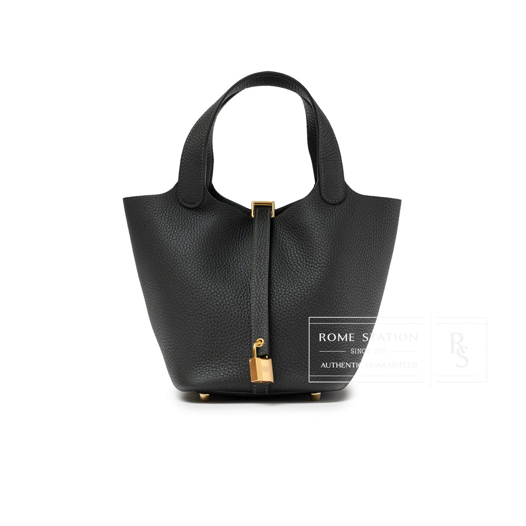 Hermès Picotin 18 Vert Fonce Clemence Gold Hardware