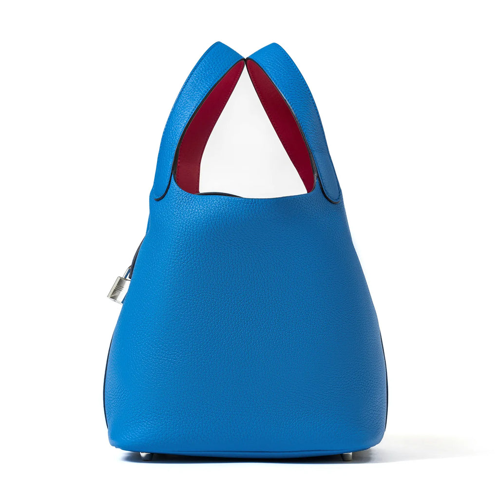 Hermès Picotin 22 Blue Frida/Rose Mexico Clemence Palladium Hardware