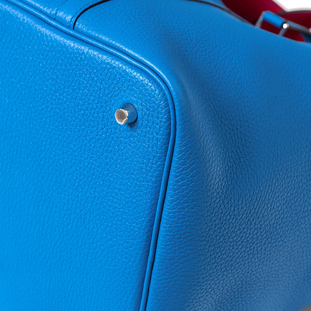 Hermès Picotin 22 Blue Frida/Rose Mexico Clemence Palladium Hardware