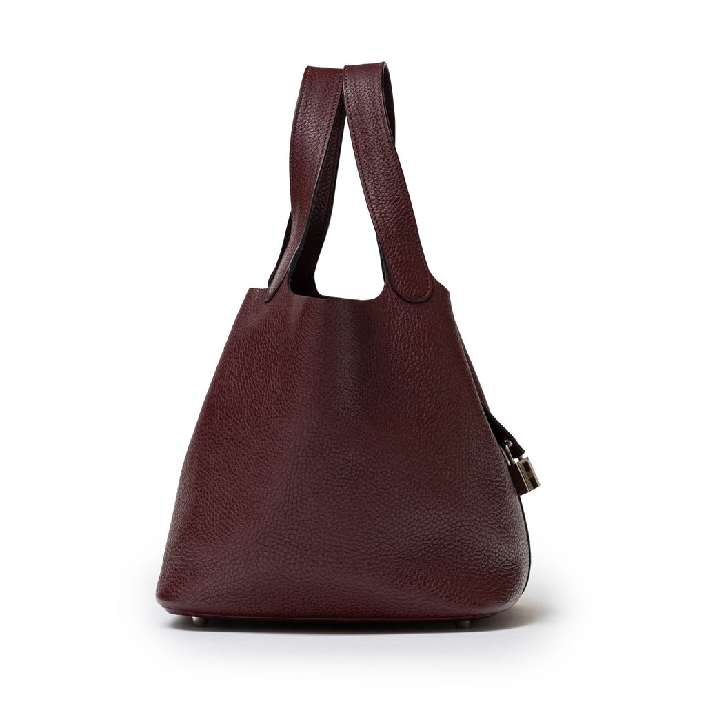 Hermès Picotin 22 Bordeaux Clemence Palladium Hardware