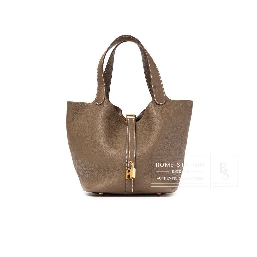 Hermès Picotin 22 Etoupe Clemence Gold Hardware