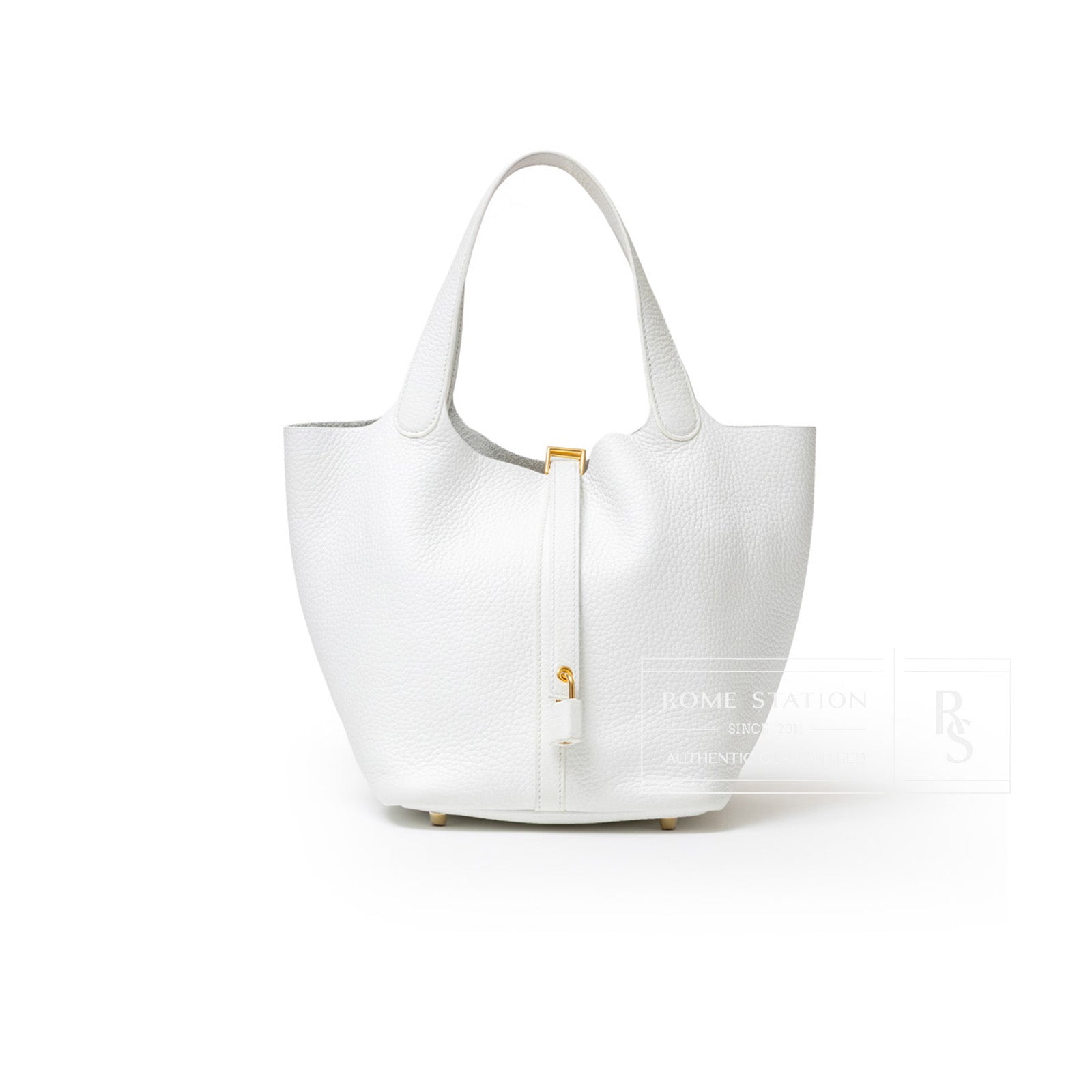 Hermès Picotin 22 New White Clemence Leather Hardware