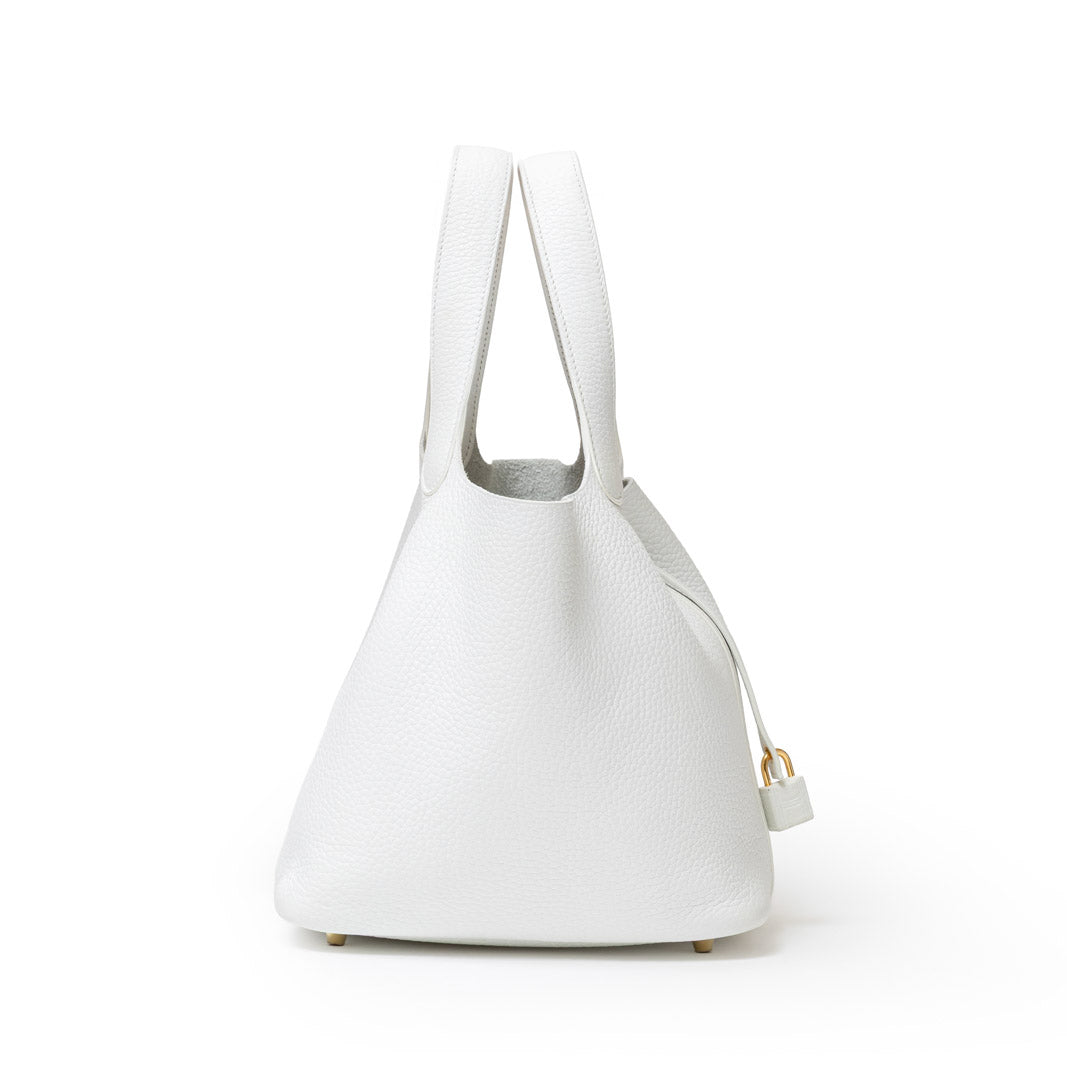 Hermès Picotin 22 New White Clemence Leather Hardware