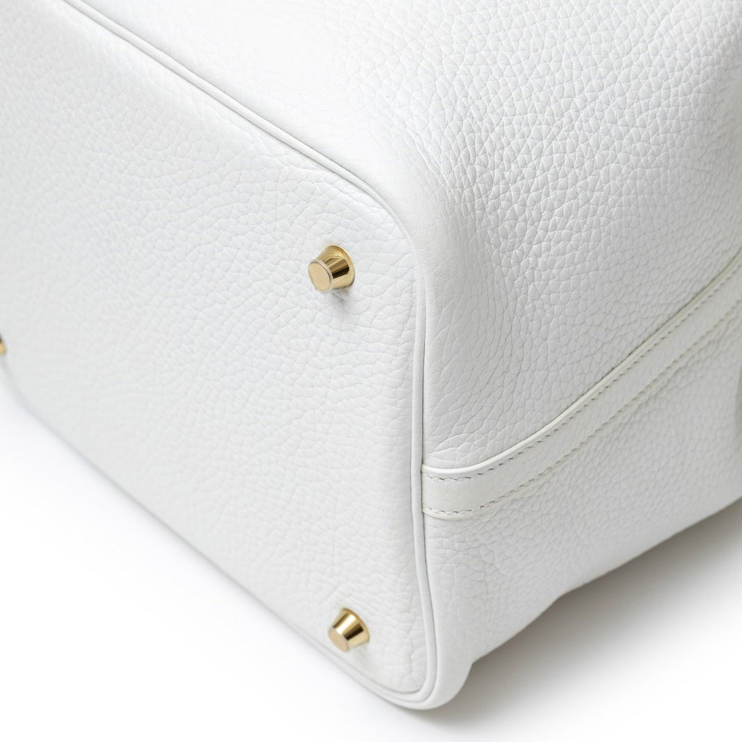 Hermès Picotin 22 New White Clemence Leather Hardware