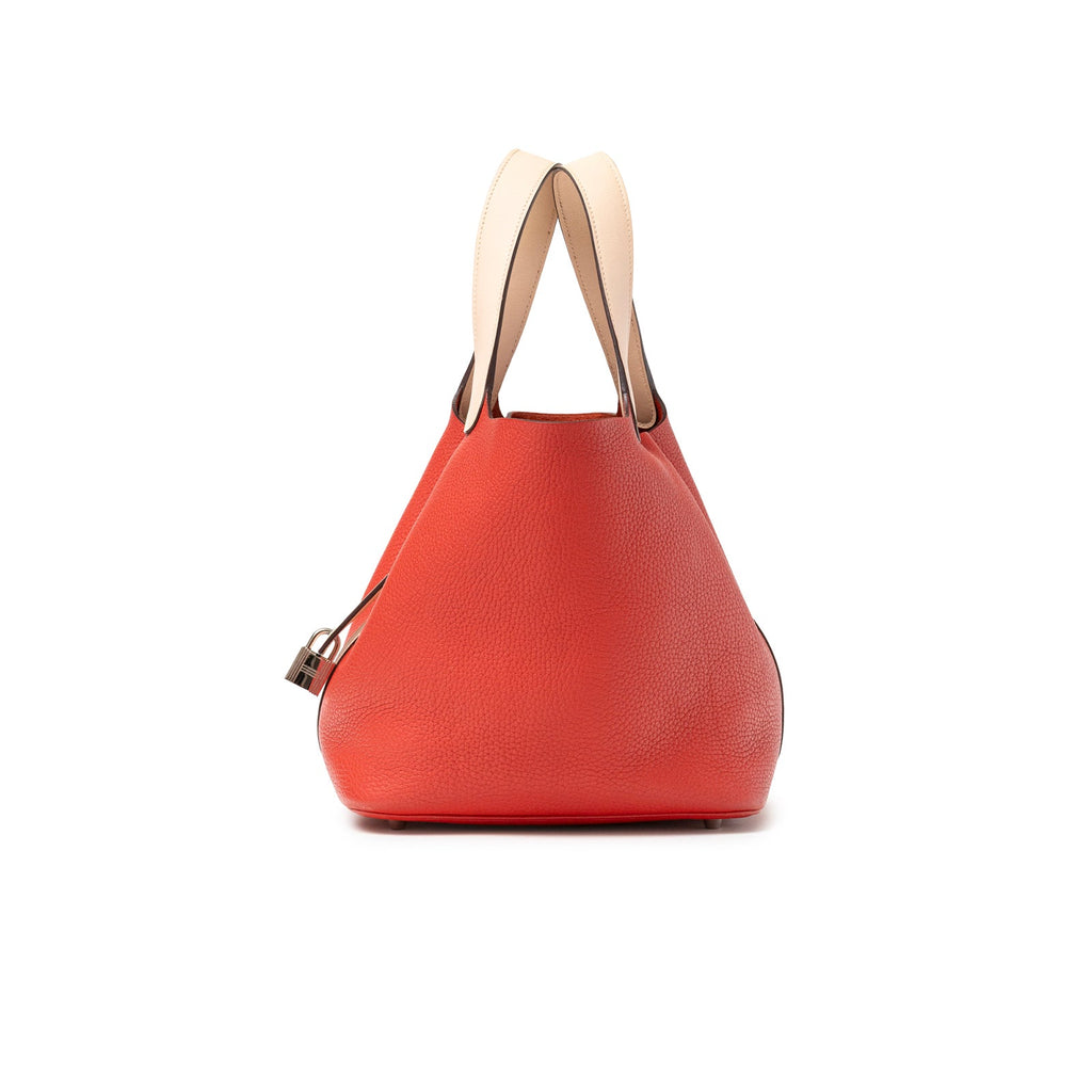 Hermès Picotin 22 Rouge Tomate Rose Elegante Clemence Palladium Hardware