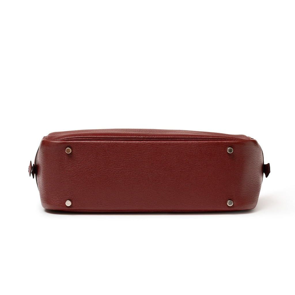 Hermès Plume 32 Rouge H Chevre Palladium Hardware