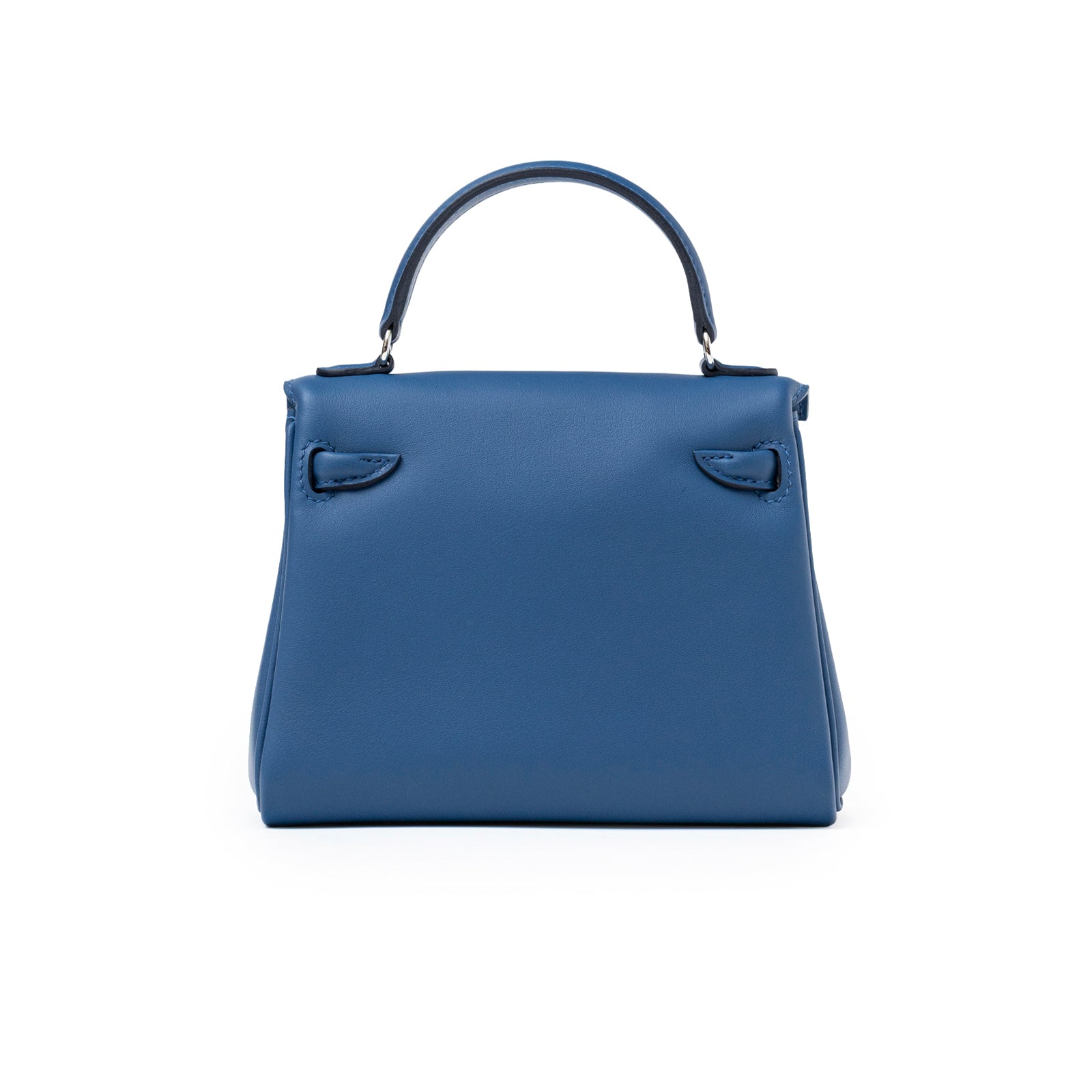 Hermès Quelle Idolle Kelly Doll Blue Tie and Caban Swift Palladium Hardware