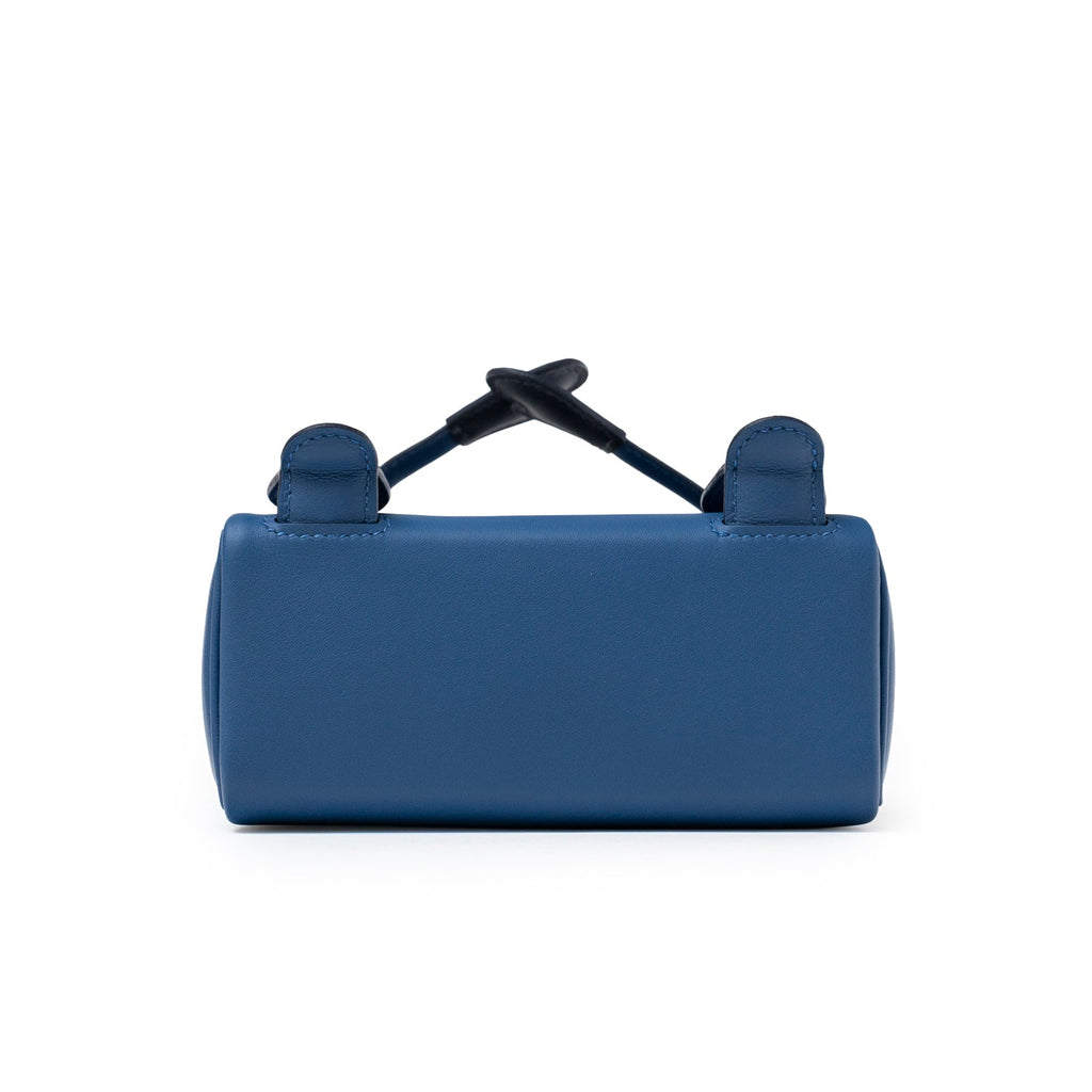 Hermès Quelle Idolle Kelly Doll Blue Tie and Caban Swift Palladium Hardware