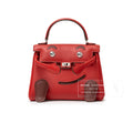 Hermès Quelle Idolle Kelly Doll Rouge Radieux Rouge H Swift Palladium Hardware