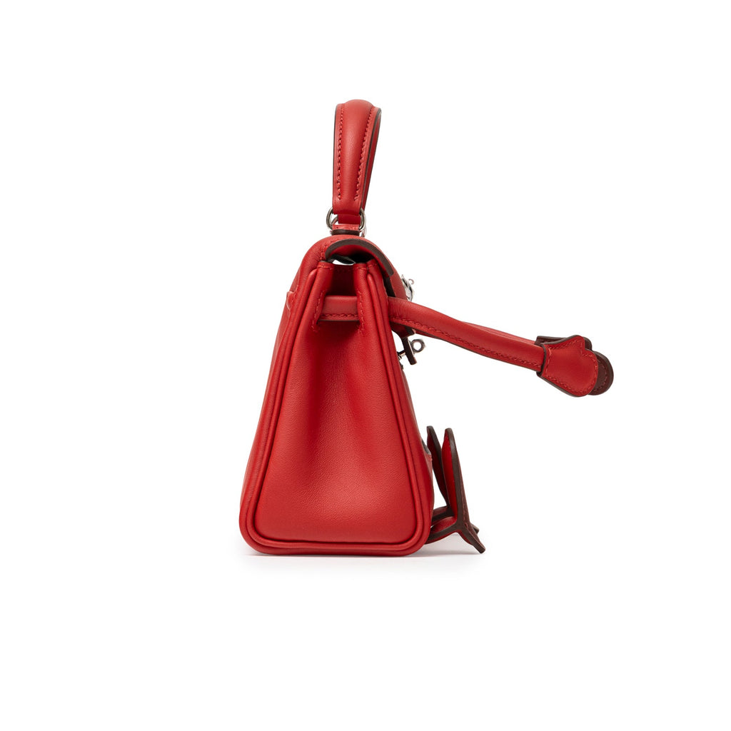 Hermès Quelle Idolle Kelly Doll Rouge Radieux Rouge H Swift Palladium Hardware