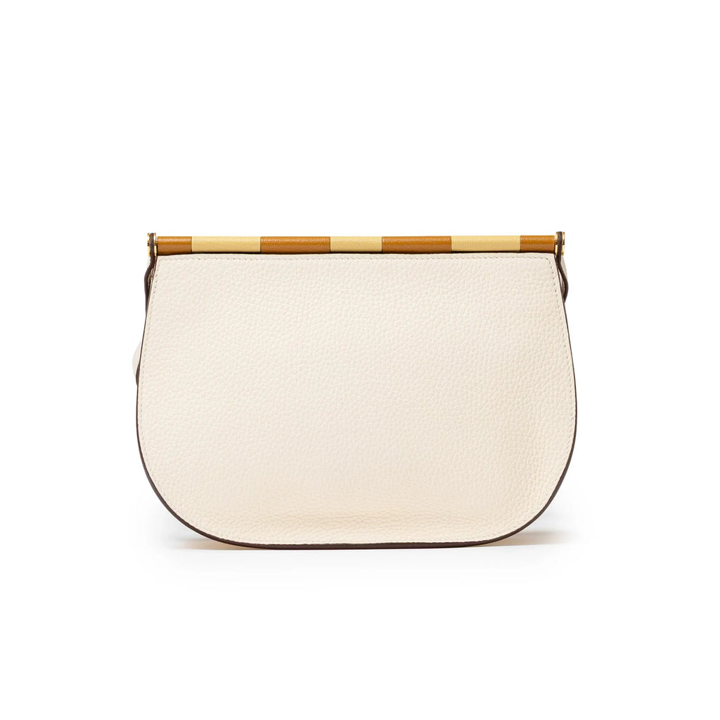 Hermès Sac Saut 25 Bag Clemence/Chevre Mysore Nata/Caramel/Etoupe Gold Hardware