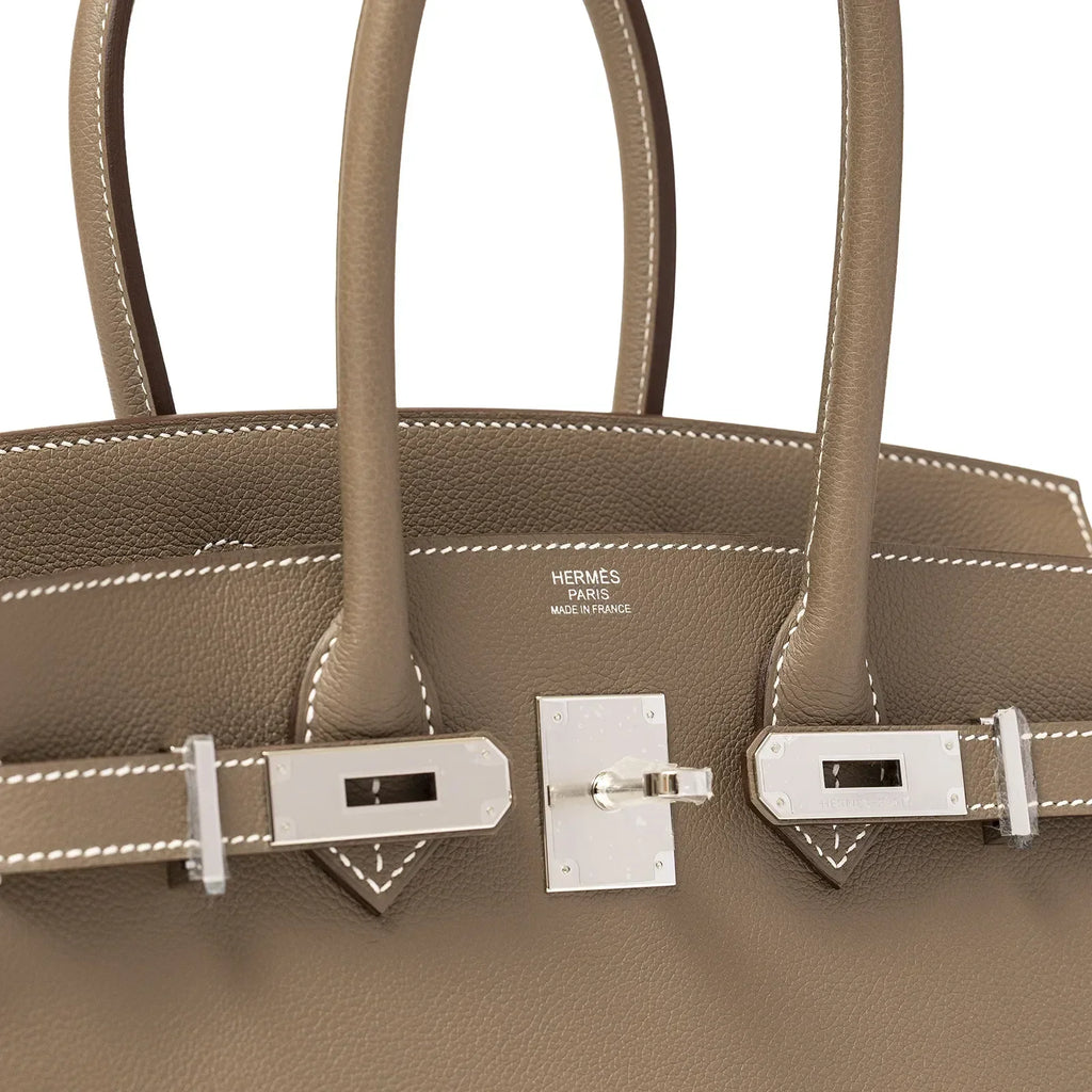 Hermès Shoulder Birkin 29 Etoupe Evercolor Palladium Hardware