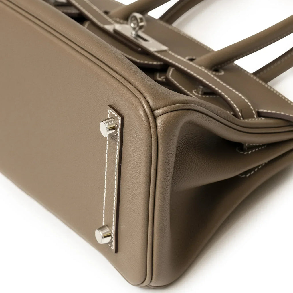 Hermès Shoulder Birkin 29 Etoupe Evercolor Palladium Hardware