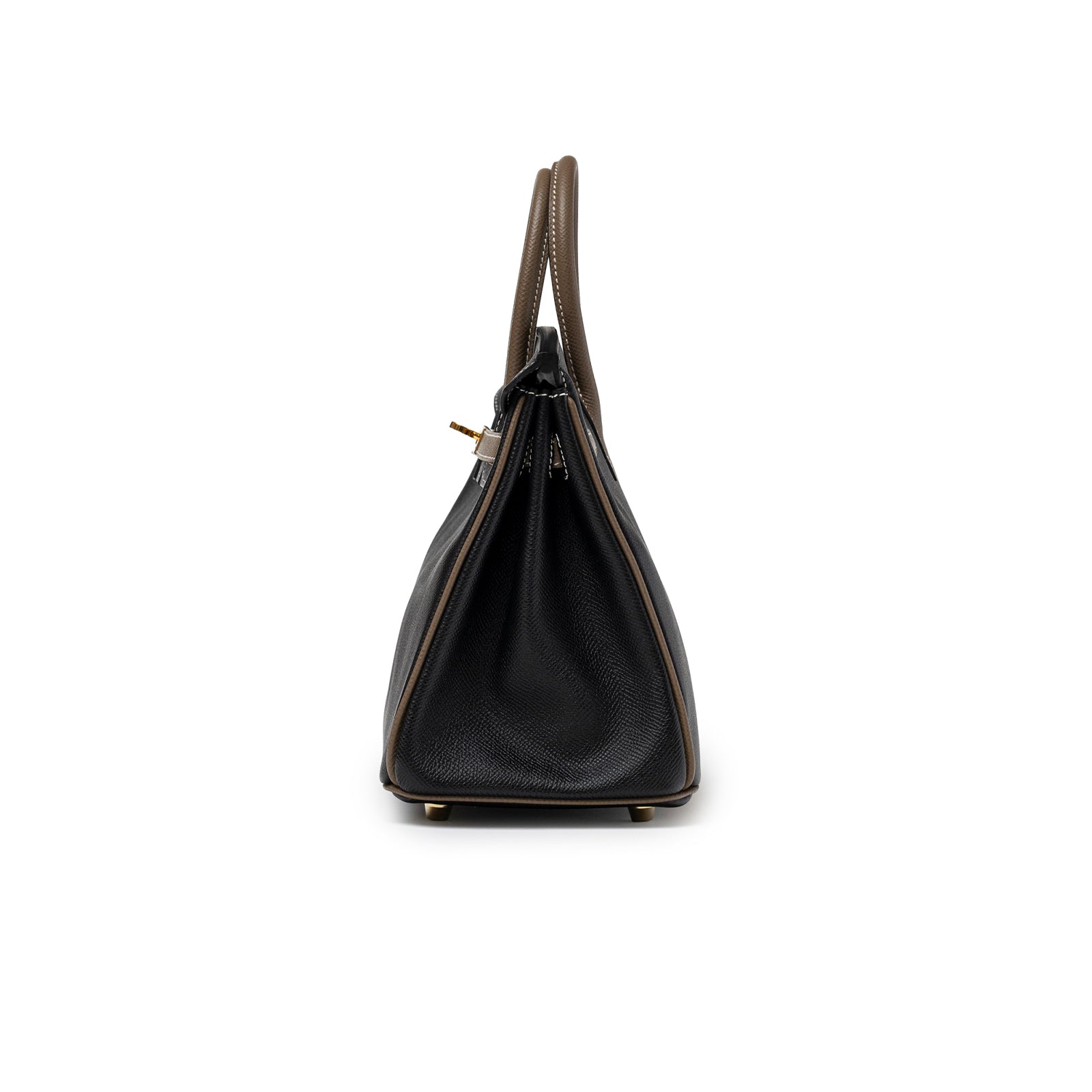 Hermès Special Order HSS Horseshoe Birkin 25 Black/Etoupe Epsom Gold Hardware