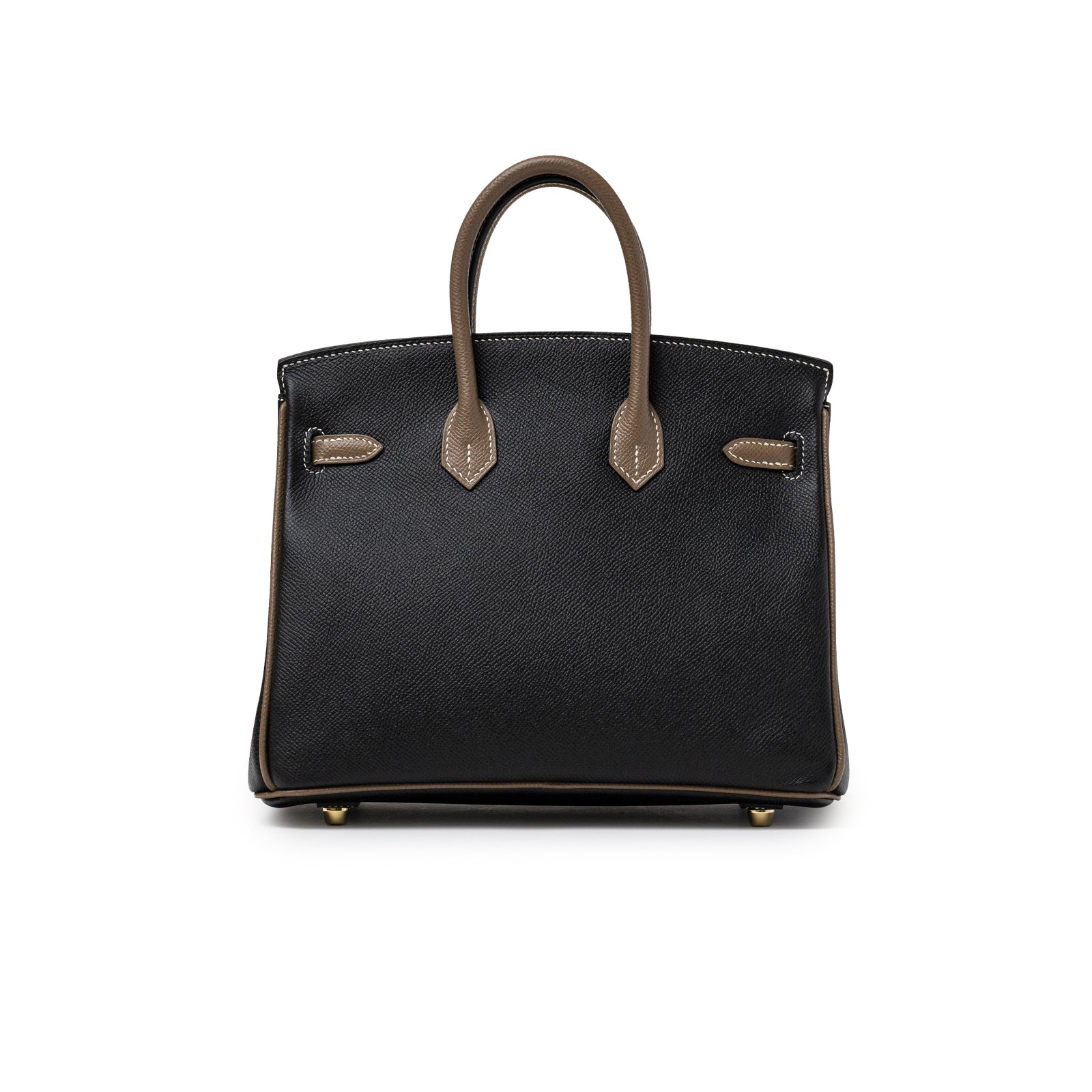 Hermès Special Order HSS Horseshoe Birkin 25 Black/Etoupe Epsom Gold Hardware